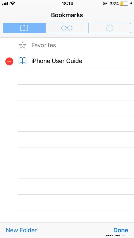 So löschen Sie alle Lesezeichen auf dem iPhone