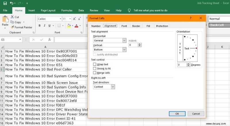 So passen Sie die Zeilenhöhe in Excel automatisch an