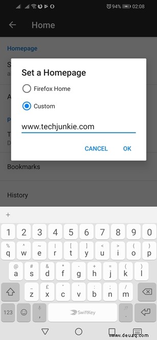 So stellen Sie die Startseite Ihres Android-Browsers auf Ihre am häufigsten besuchten Websites ein