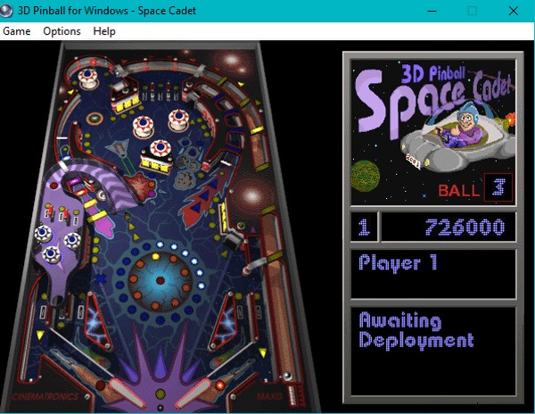 Wie man 3D-Flipper Space Cadet in Windows 10 spielt