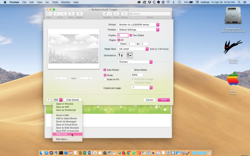 PDFs auf dem Mac mit Wasserzeichen versehen