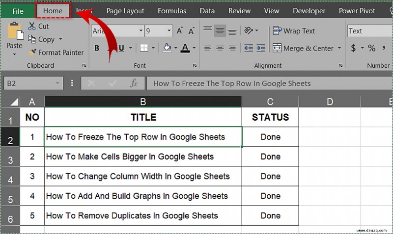 So verschieben Sie Zellen in Excel nach unten