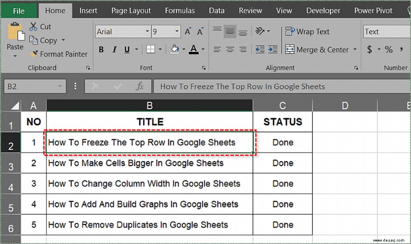 So verschieben Sie Zellen in Excel nach unten