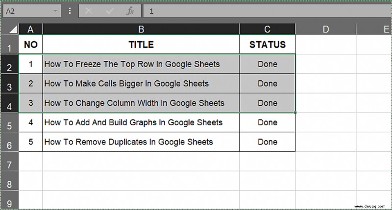 So verschieben Sie Zellen in Excel nach unten