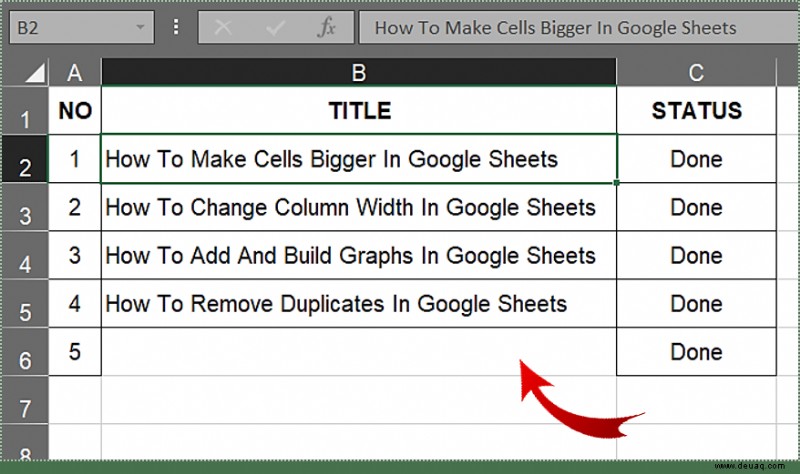 So verschieben Sie Zellen in Excel nach unten