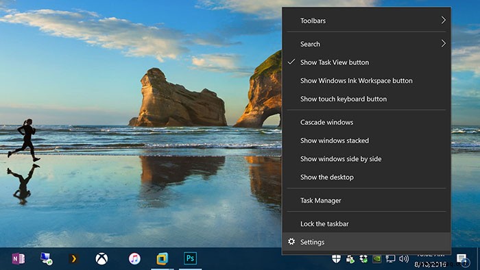 So blenden Sie das Action Center-Taskleistensymbol in Windows 10 aus