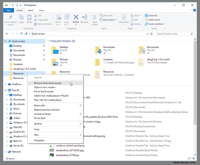 So bereinigen und zähmen Sie den Schnellzugriff in Windows 10