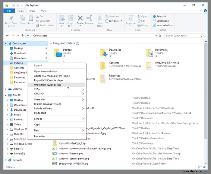 So bereinigen und zähmen Sie den Schnellzugriff in Windows 10