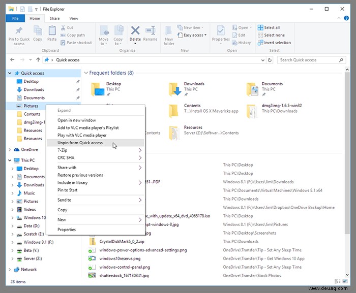 So bereinigen und zähmen Sie den Schnellzugriff in Windows 10