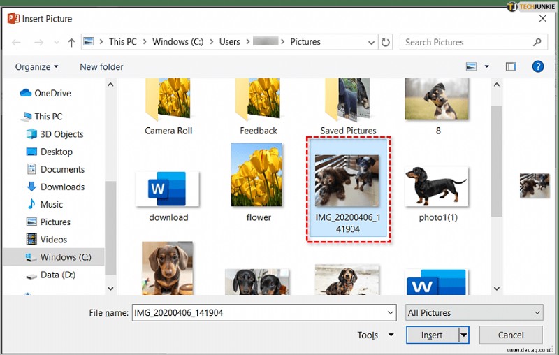 So überlagern Sie Bilder in PowerPoint