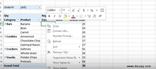 Entfernen des Dropdown-Pfeils in Excel