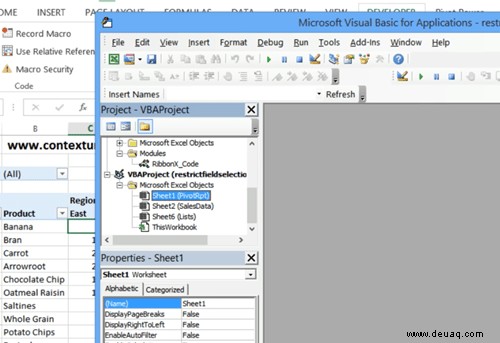 Entfernen des Dropdown-Pfeils in Excel