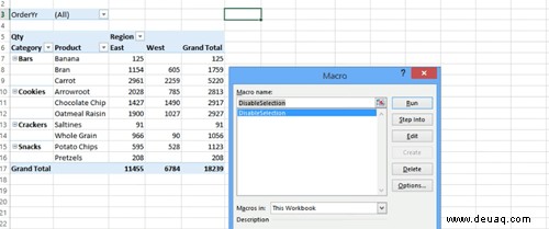 Entfernen des Dropdown-Pfeils in Excel