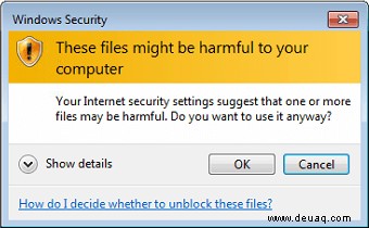 So deaktivieren Sie die Warnung „Diese Dateien könnten Ihrem Computer schaden“