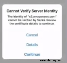 iPhone kann Serveridentität nicht verifizieren – Fehlerbehebung