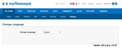 So ändern Sie die Sprache auf MyFitnessPal
