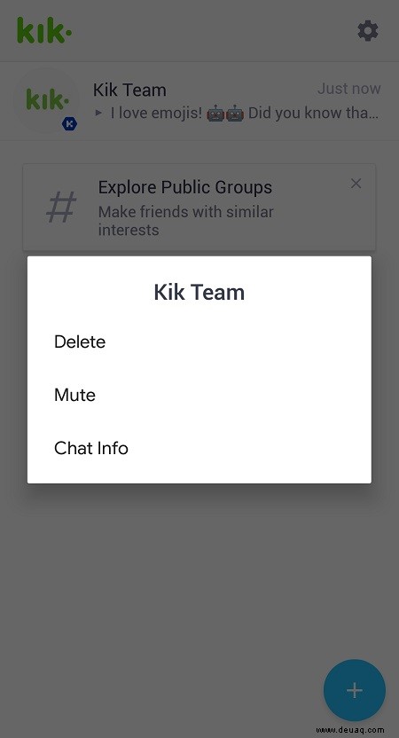 So löschen Sie alle Kik-Nachrichten und -Gespräche