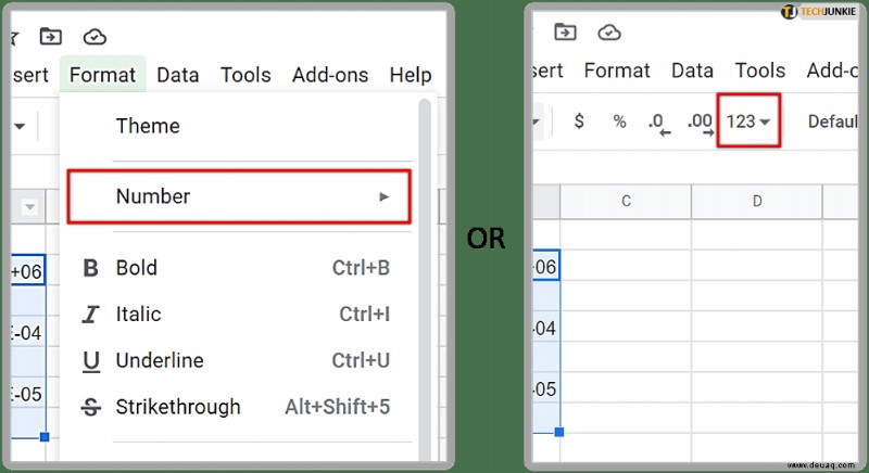 So deaktivieren Sie die wissenschaftliche Notation in Google Tabellen