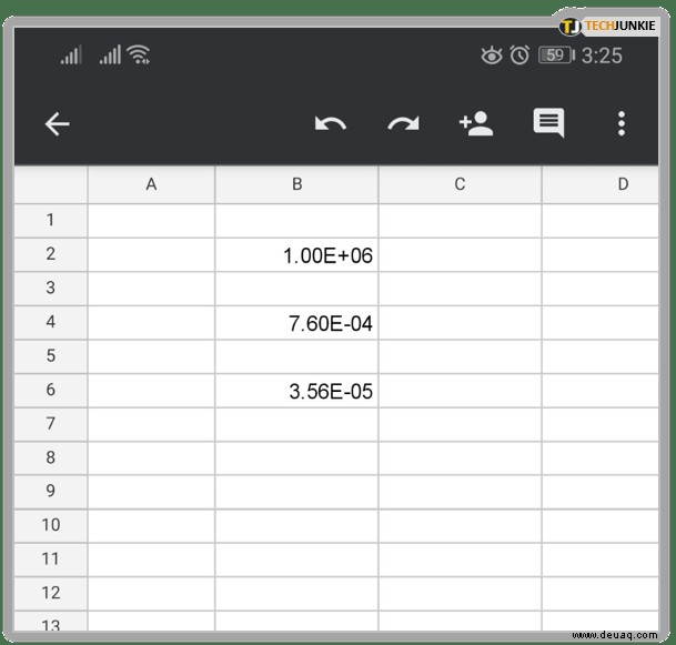 So deaktivieren Sie die wissenschaftliche Notation in Google Tabellen