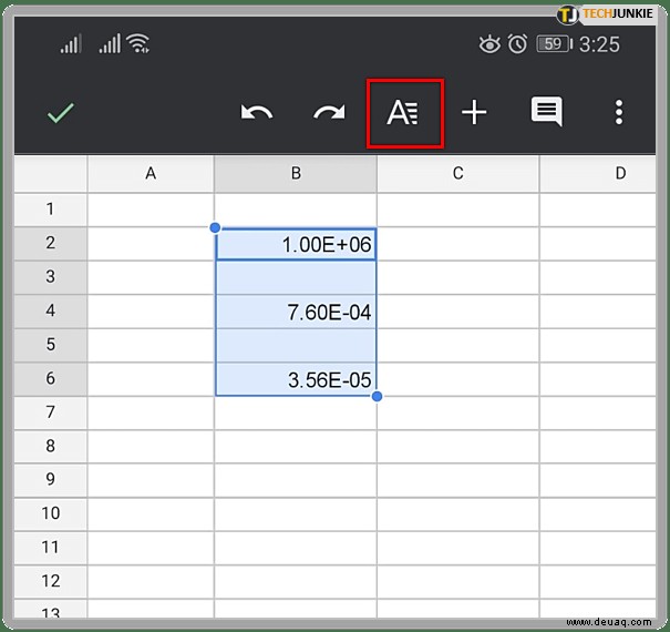 So deaktivieren Sie die wissenschaftliche Notation in Google Tabellen