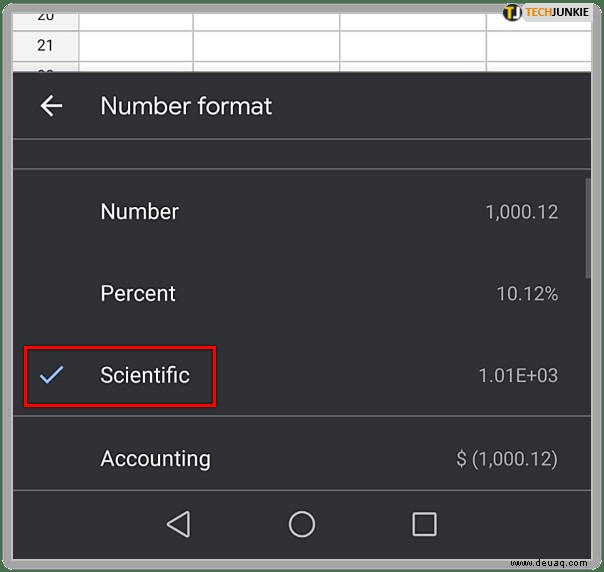 So deaktivieren Sie die wissenschaftliche Notation in Google Tabellen