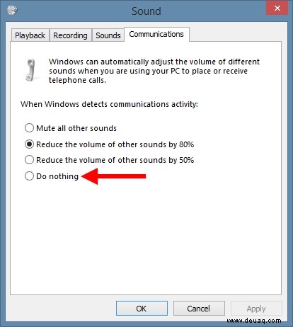 So verhindern Sie, dass Windows die Systemlautstärke automatisch reduziert