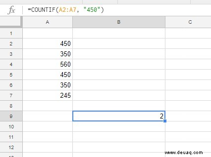 So zählen Sie Duplikate in Google Tabellen
