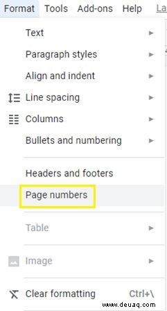 So fügen Sie Seitenzahlen zu Google Docs hinzu
