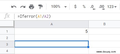 So entfernen Sie #Div/0 in Google Tabellen