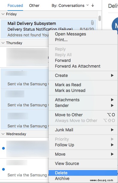 So löschen Sie alle E-Mails in Outlook