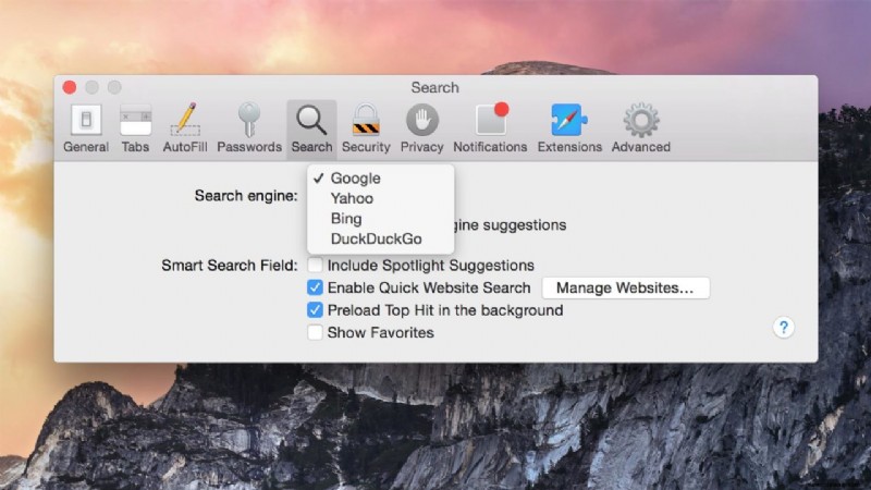 So ändern Sie die Standardsuchmaschine in Safari für Mac OS X