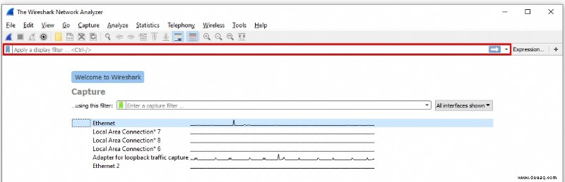 Verwendung von Wireshark