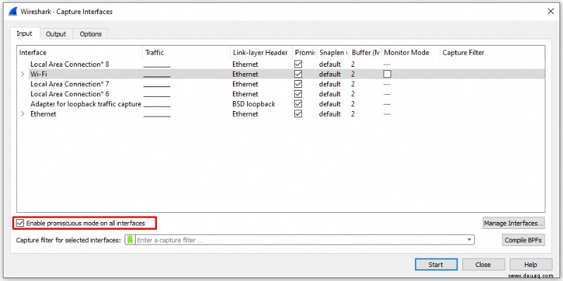 Verwendung von Wireshark