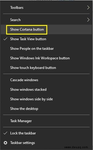 So entfernen Sie die Suchleiste und Cortana aus der Windows 10-Taskleiste