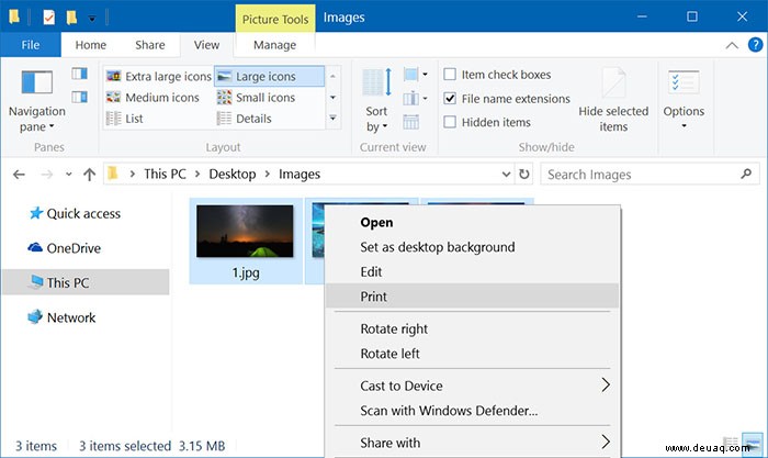 Erstellung einer PDF-Datei aus mehreren Bildern in Windows 10