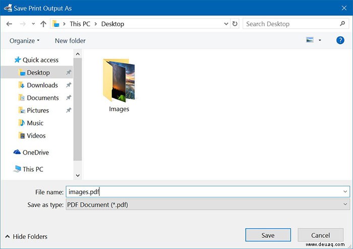 Erstellung einer PDF-Datei aus mehreren Bildern in Windows 10