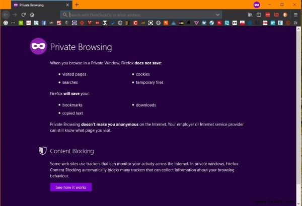 So deaktivieren Sie das private Surfen in Firefox