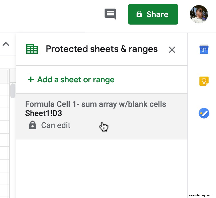 So sperren Sie eine Formel in Google Tabellen