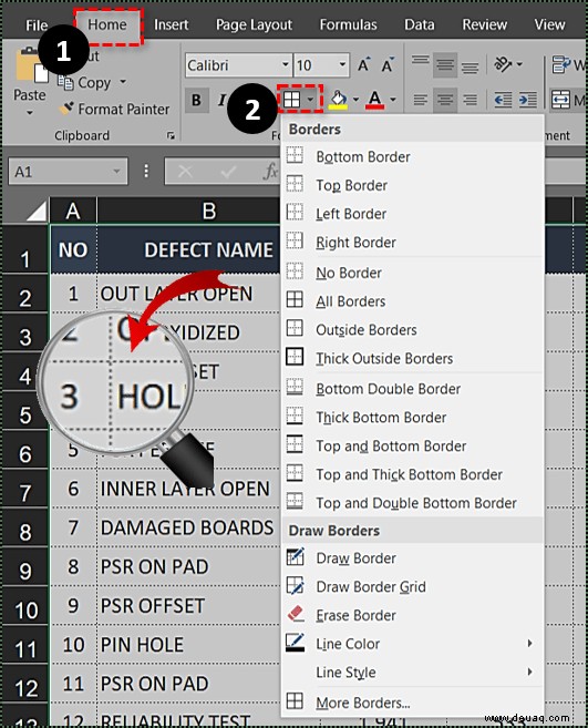 So entfernen Sie die gepunkteten Linien in Excel