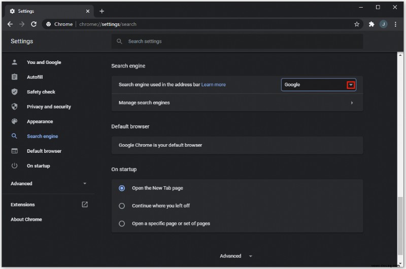 So ändern Sie die Standardsuchmaschine in Chrome
