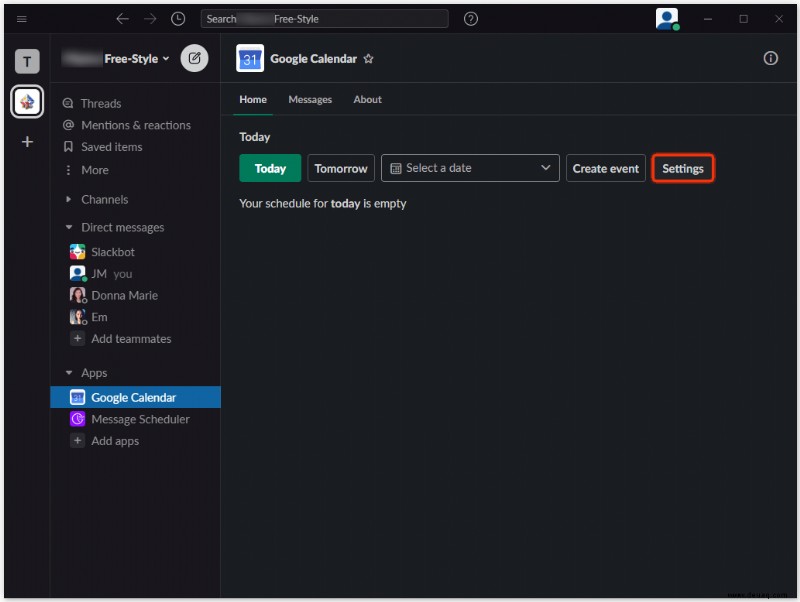 So fügen Sie Google Kalender zu Slack hinzu