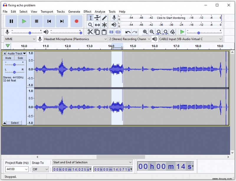 So entfernen Sie ein Echo in Audacity