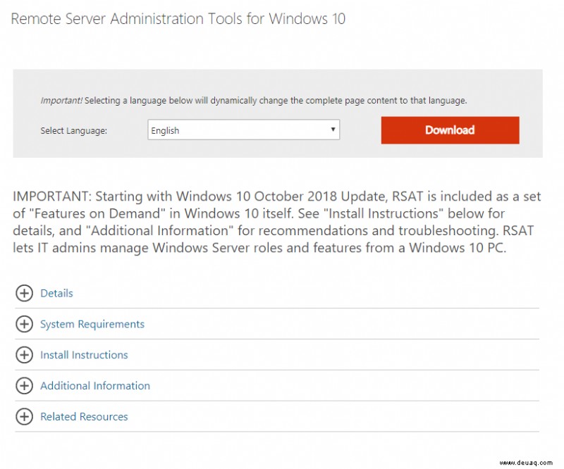 So installieren Sie Remoteserver-Verwaltungstools (RSAT) unter Windows 10