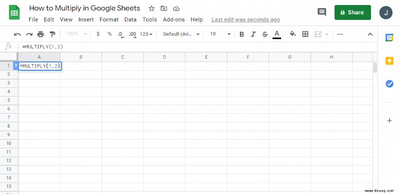 Wie man in Google Tabellen multipliziert