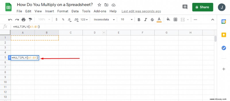 Wie man in Google Tabellen multipliziert