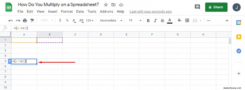 Wie man in Google Tabellen multipliziert