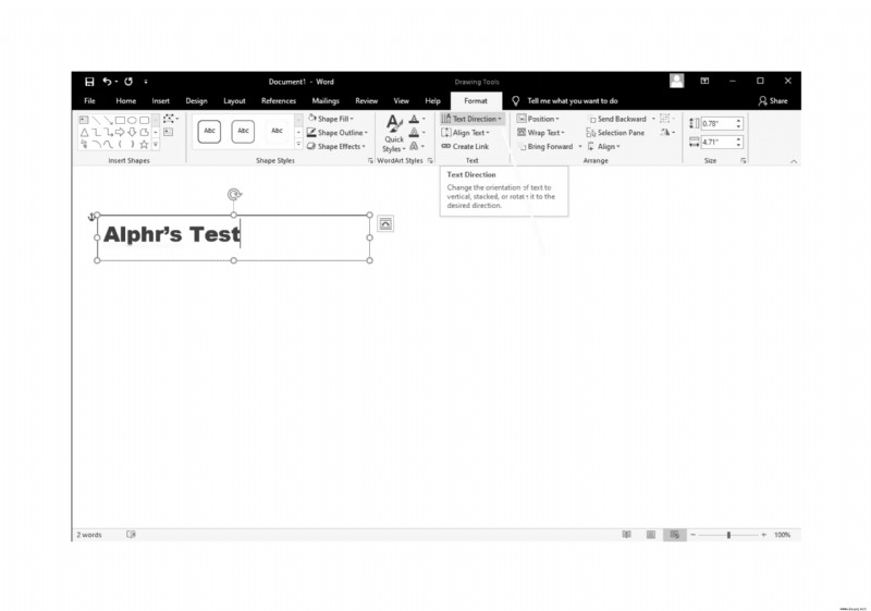 So drehen Sie Text in Word