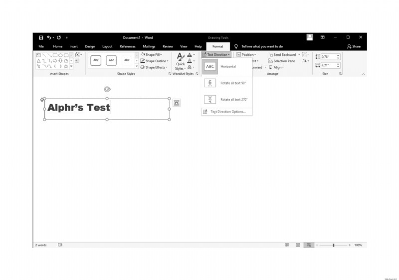 So drehen Sie Text in Word