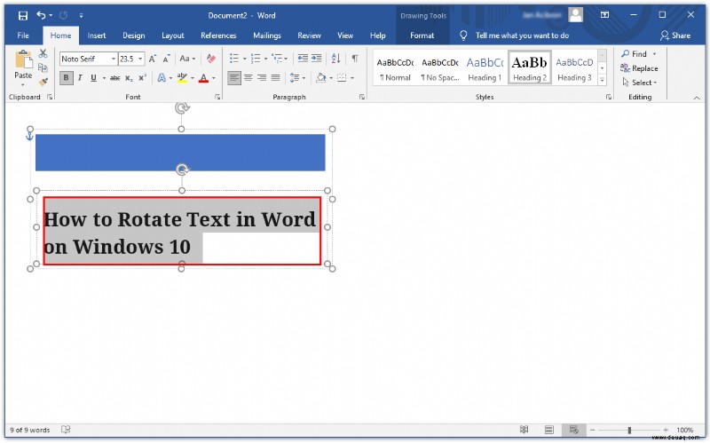 So drehen Sie Text in Word