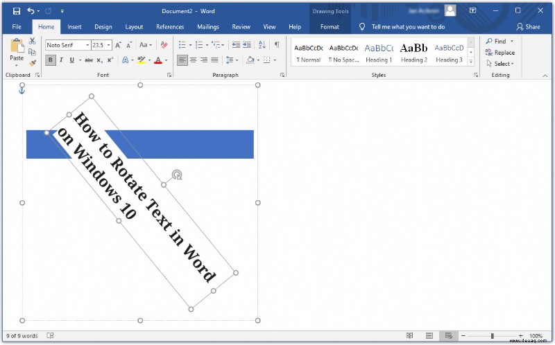 So drehen Sie Text in Word